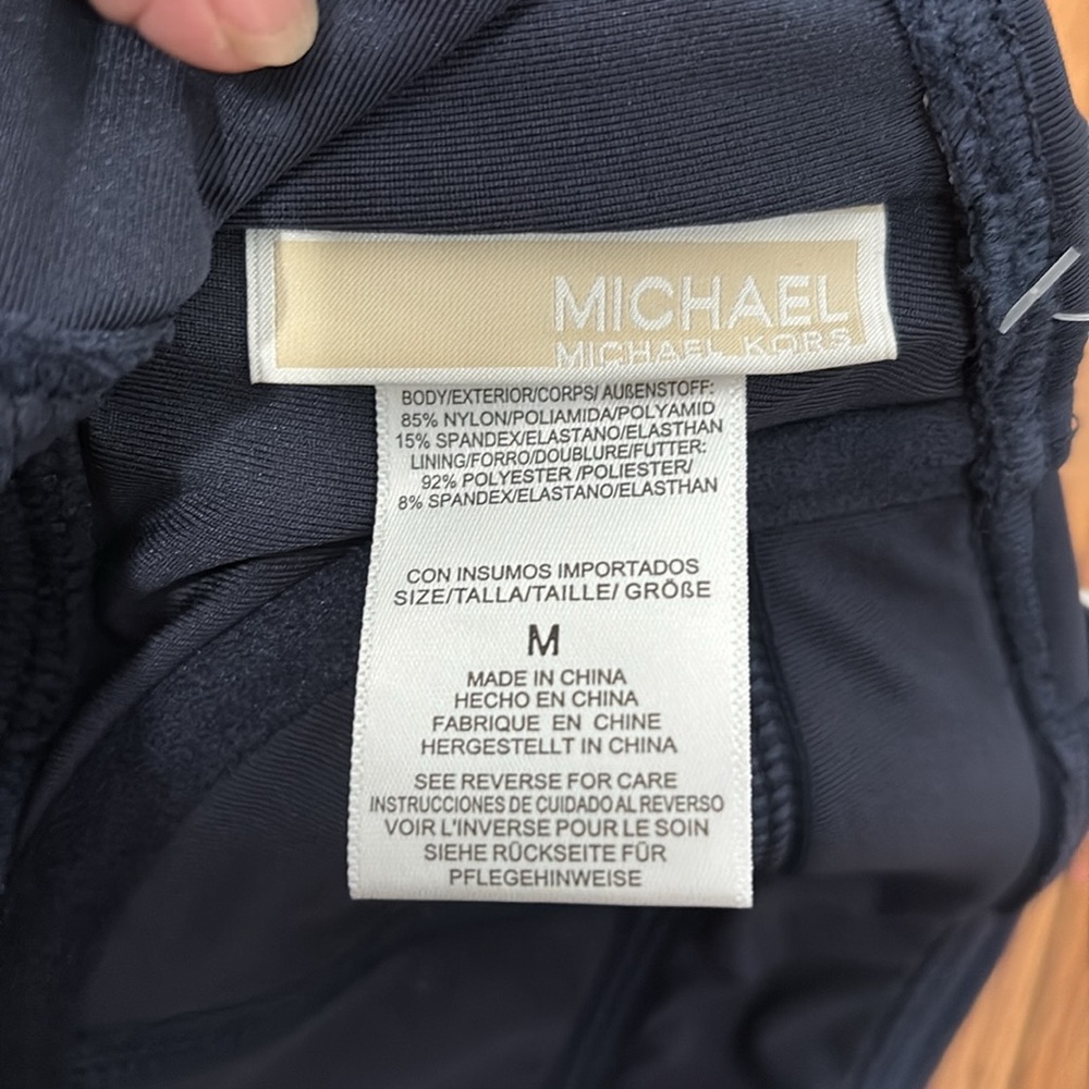 Michael Kors Solids Underwire Baby Doll Tankini Bikini Top Navy medium NWT - Picture 7 of 7